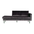 WOOOD Rodeo Daybed Rechts - Velvet -  Antraciet