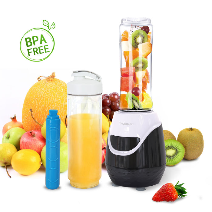 Aigostar Blackberry 30JDH - Blender to go - Zwart|Wit