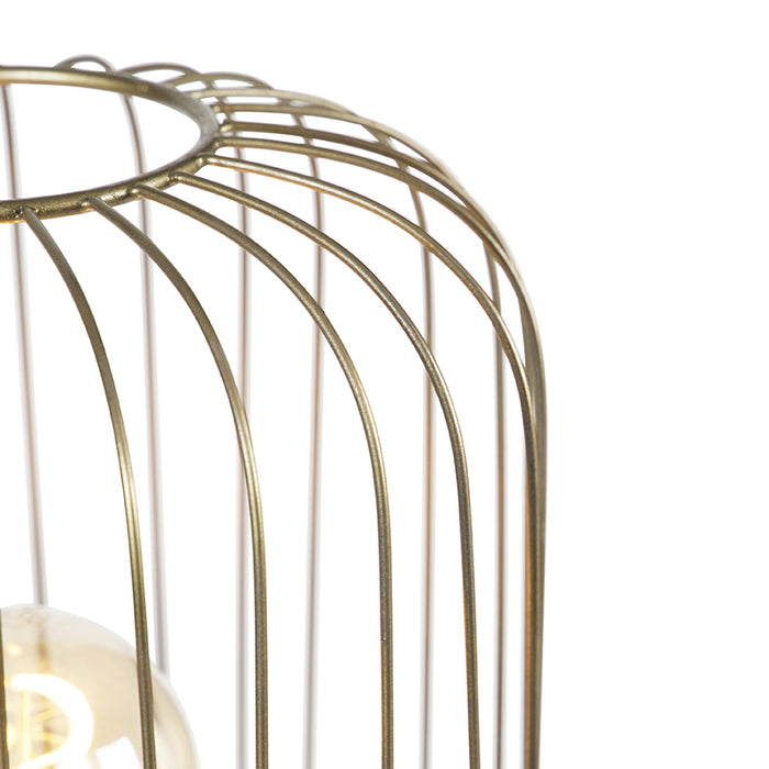 QAZQA Vloerlamp wire - Goud|messing - Modern - D 30cm