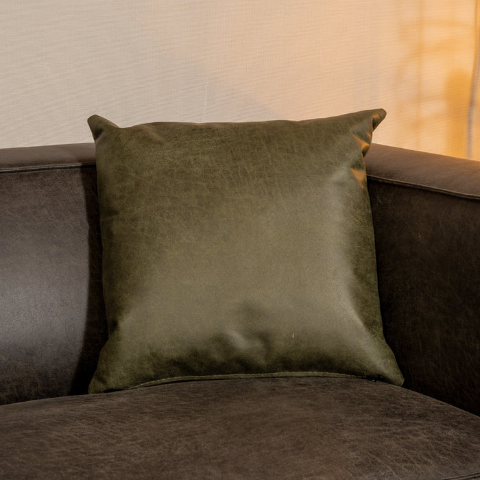 Bronx71 Sierkussen Kyla eco-leer olijfgroen 45 x 45 cm