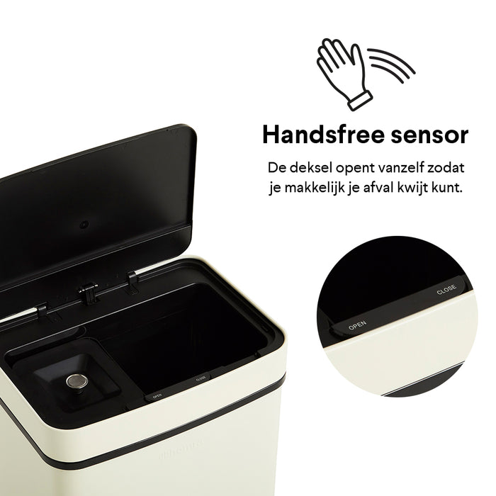 Homra Nexo Afvalemmer 72 Liter (48+12+12 Liter) - Wit/crème