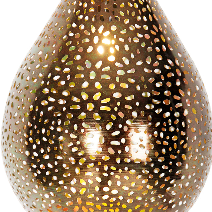 QAZQA Oosterse hanglamp zwart met koper - Maru 5