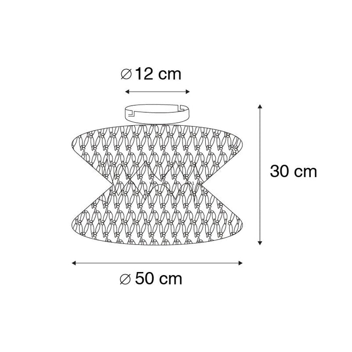 QAZQA Oosterse plafondlamp macramé 50 cm - Leonard
