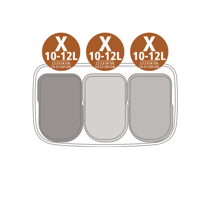 Brabantia Bo Touch Bin Afvalemmer 3 x 11 L - Soft Beige