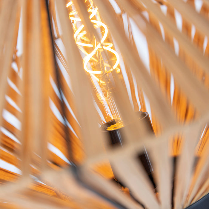 QAZQA Oosterse vloerlamp tripod rotan - Straw