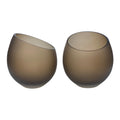 Vase The World Moho Waxinelichthouder - H 15 x  Ø 15,5 cm - Set van 2 - Satin Taupe