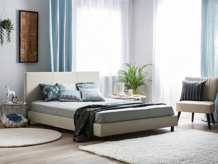 Beliani - ALBI - Tweepersoonsbed - Beige - 180 x 200 cm - Polyester