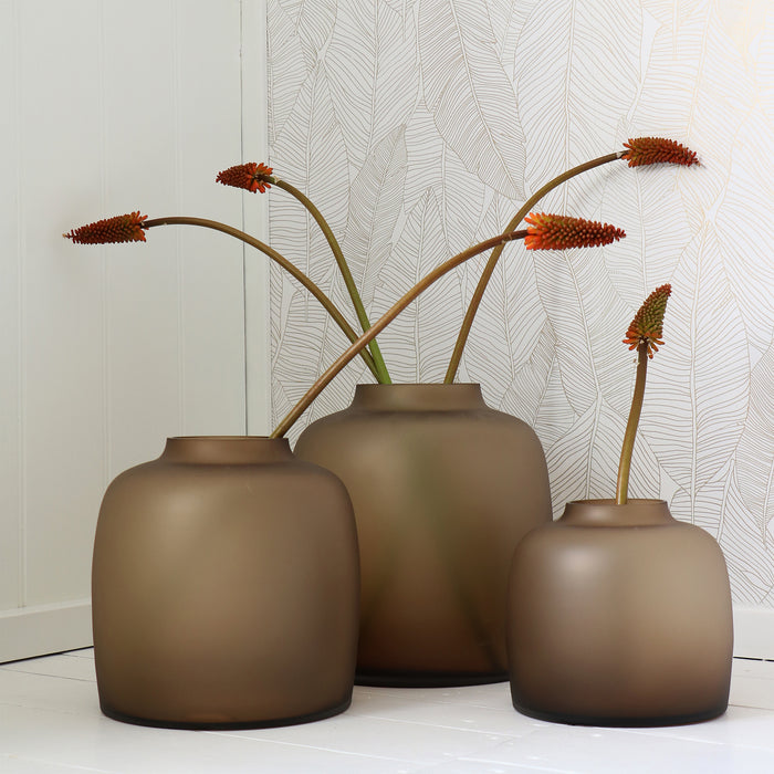 Vase The World Bartica Vaas S - H 19 x  Ø 21 cm - Satin Taupe