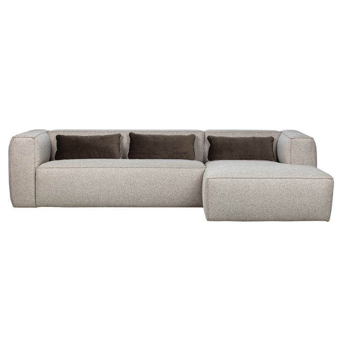 WOOOD Bean Hoekbank met Chaise Longue Rechts - Melange - Light Grey