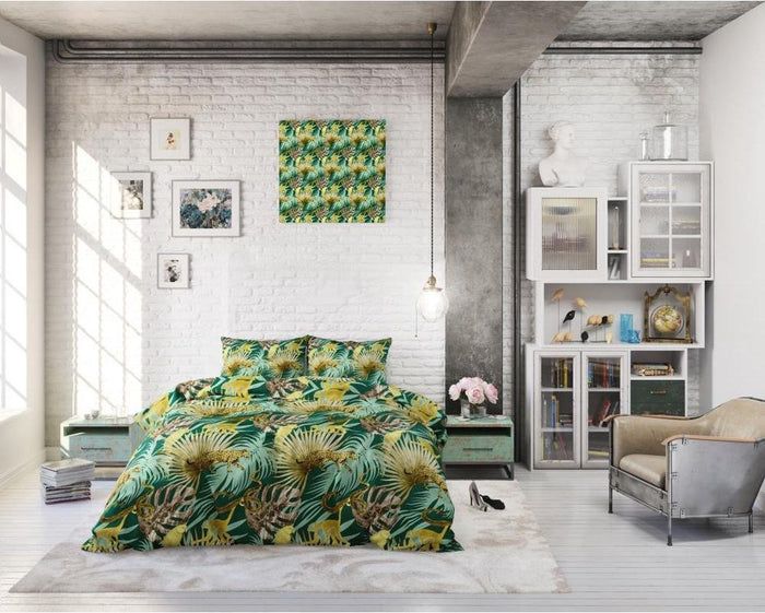 Dekbedovertrek - Golden Botanical - Botanische Print - Met