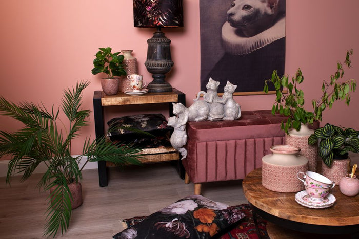 Clayre & Eef Vaas Ø 13x30 cm Roze Keramiek