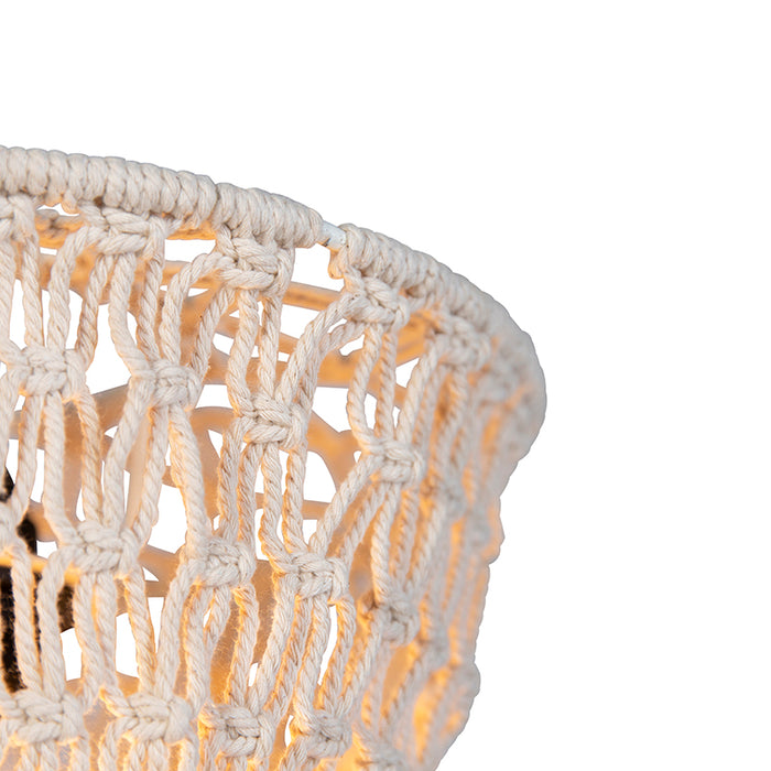 QAZQA Oosterse wandlamp macramé 25 cm - Leonard