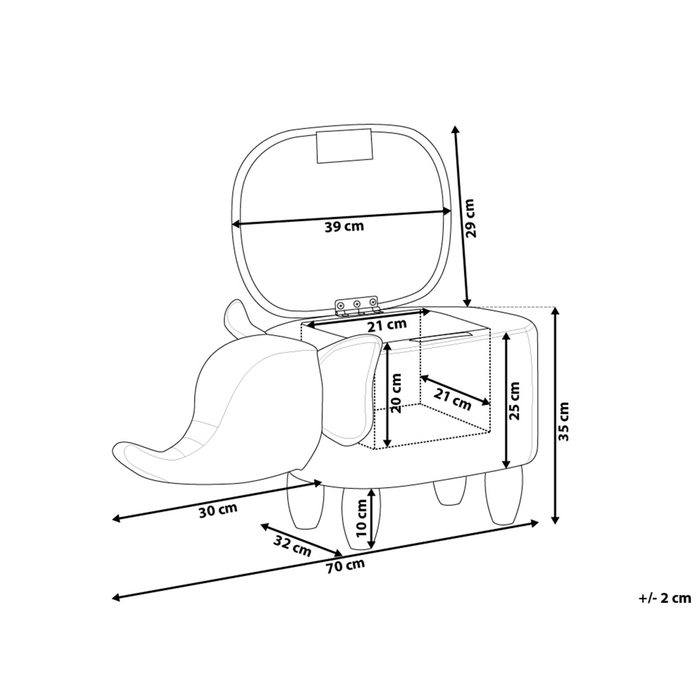 ELEPHANT - Hocker - Grijs - Kunstleer