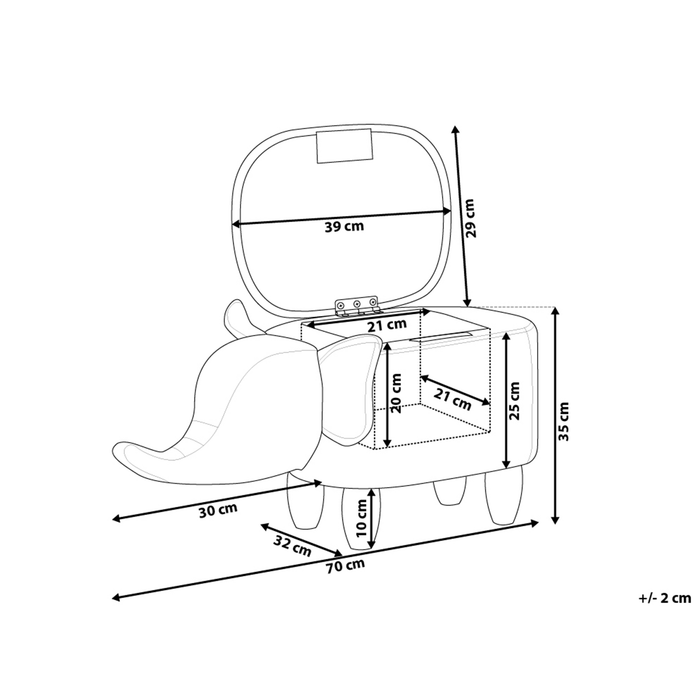 ELEPHANT - Hocker - Grijs - Kunstleer