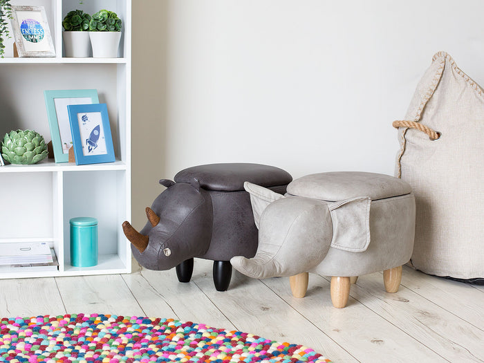 ELEPHANT - Hocker - Grijs - Kunstleer