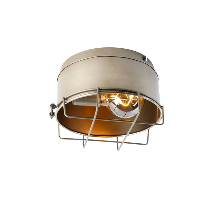 QAZQA Wandlamp barril - Grijs - Industrieel - D 25cm