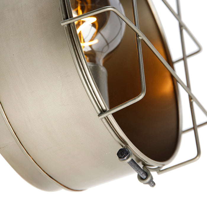 QAZQA Wandlamp barril - Grijs - Industrieel - D 25cm