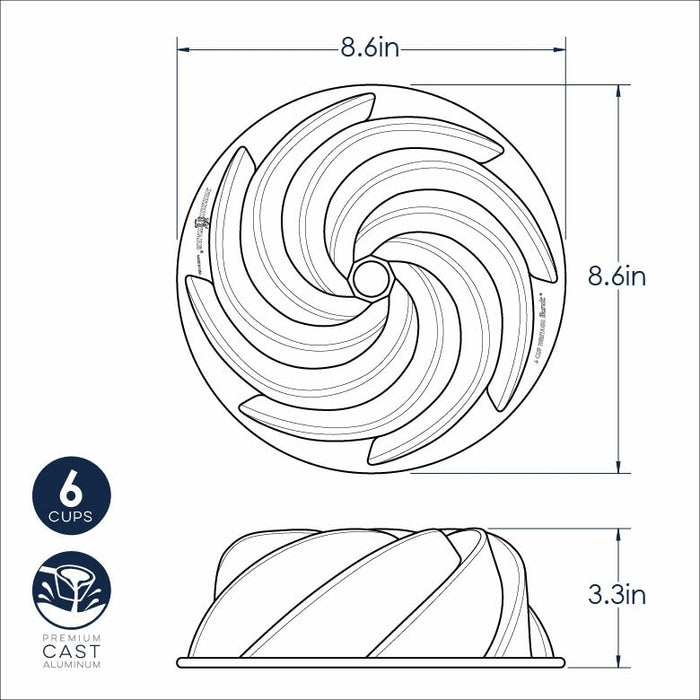 Nordic Ware - Tulband Bakvorm "6-cup Heritage Bundt Pan " - Nordic War