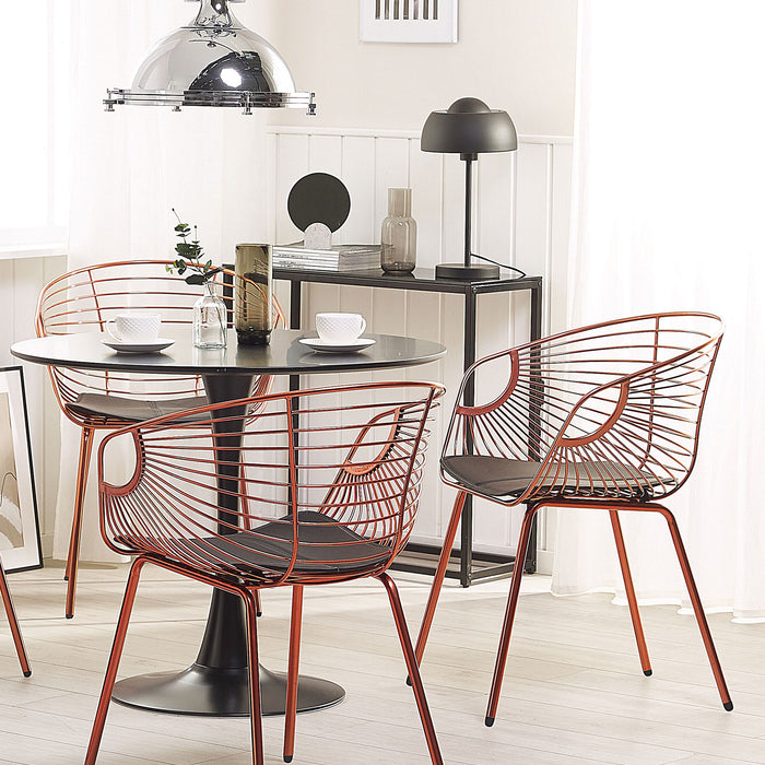 Beliani - HOBACK - Eetkamerstoel - Koper - Metaal