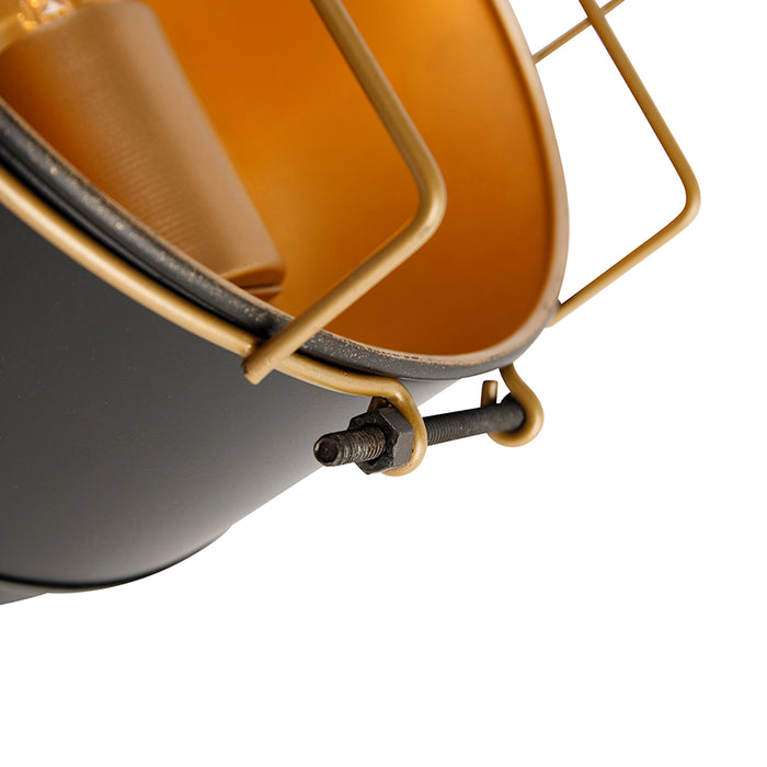 QAZQA Wandlamp barril - Zwart - Industrieel - D 25cm