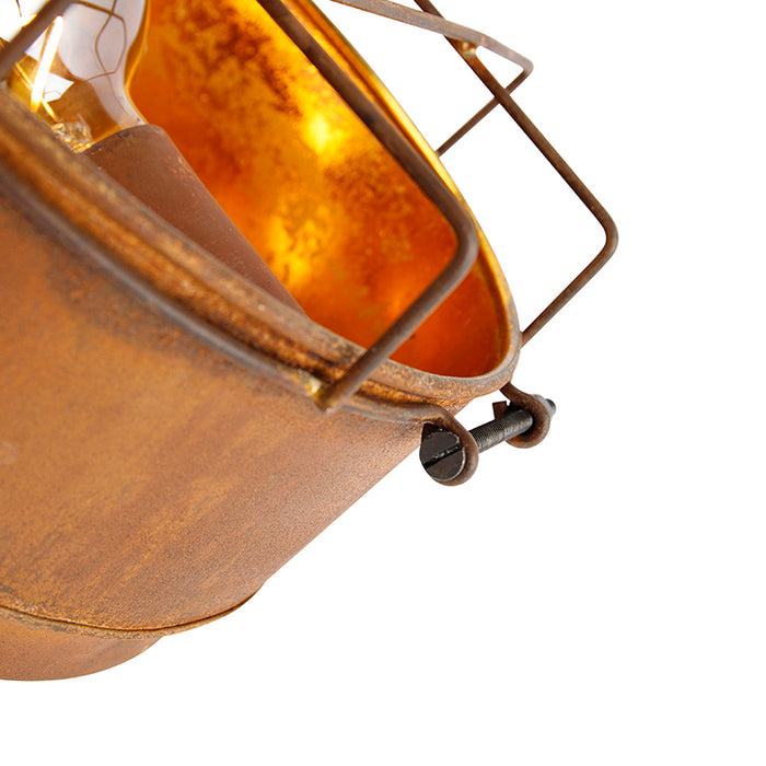 QAZQA Wandlamp barril - Roestbruin - Industrieel - D 25cm