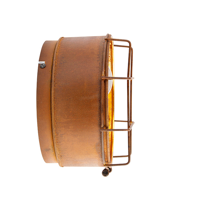 QAZQA Wandlamp barril - Roestbruin - Industrieel - D 25cm