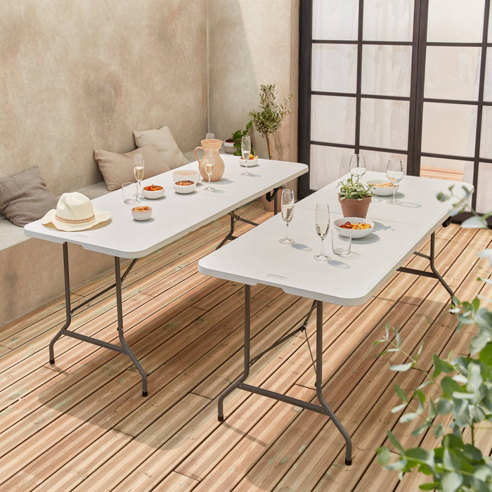 sweeek - Set van 2 inklapbare tafels 180cm