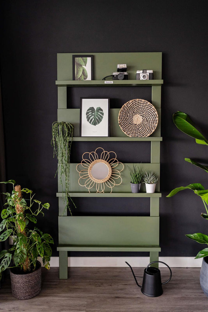 MaximaVida wandrek Jamie olijfgroen boekenrek - 180 x 80 cm