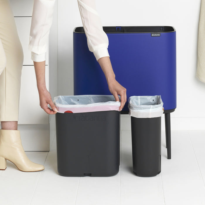 Brabantia Bo Touch Bin Afvalemmer 34 Liter (11 + 23 Liter) - Mineral Powerful Blue