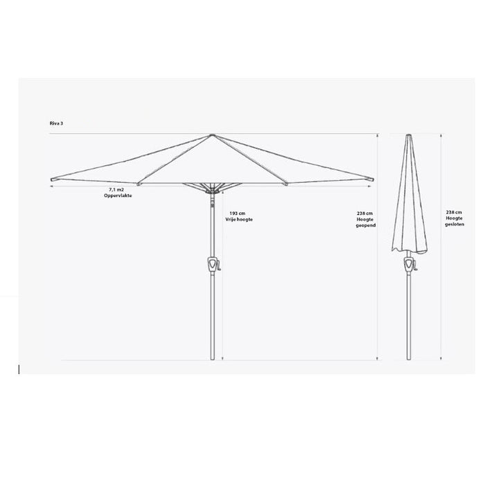 Platinum Riva Parasol Ø 300 cm