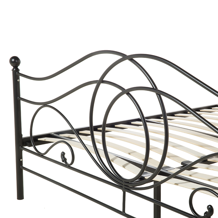Beliani - LYRA - Tweepersoonsbed - Zwart - 180 x 200 cm - Metaal