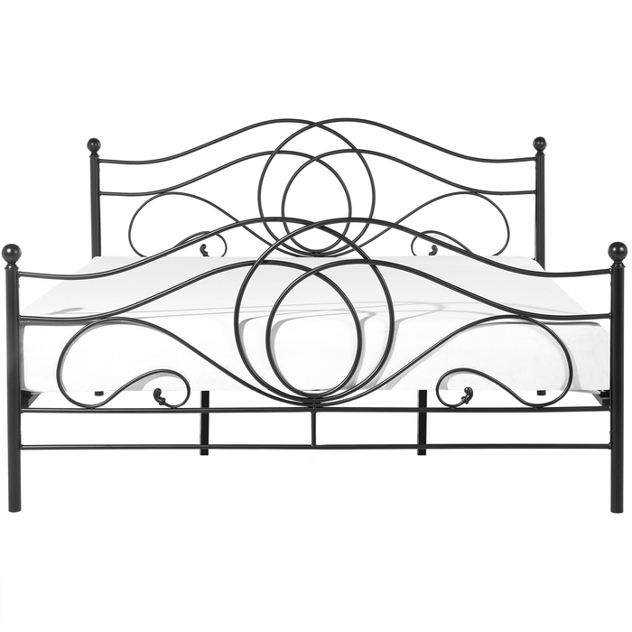 Beliani - LYRA - Tweepersoonsbed - Zwart - 180 x 200 cm - Metaal
