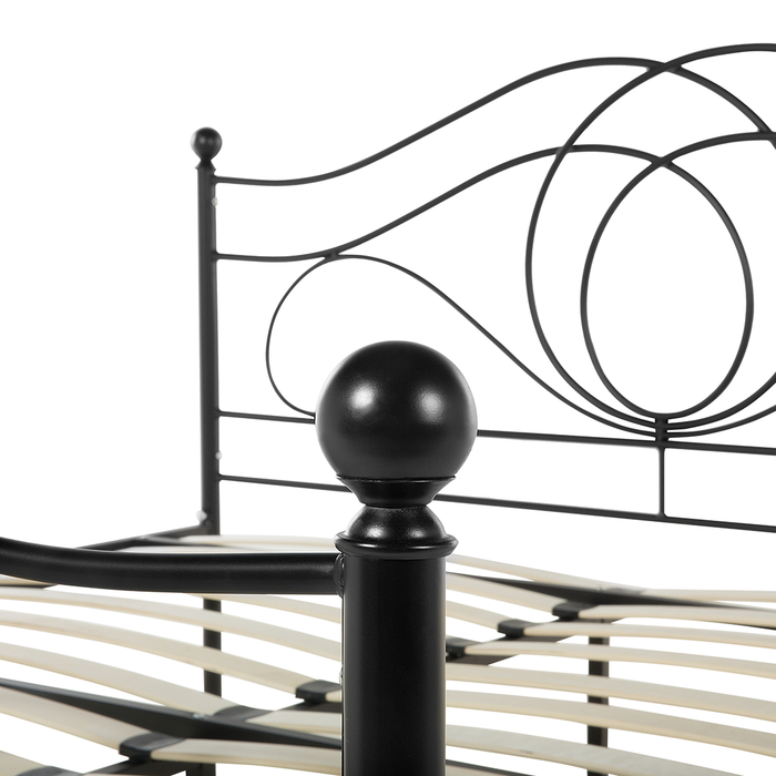 Beliani - LYRA - Tweepersoonsbed - Zwart - 180 x 200 cm - Metaal