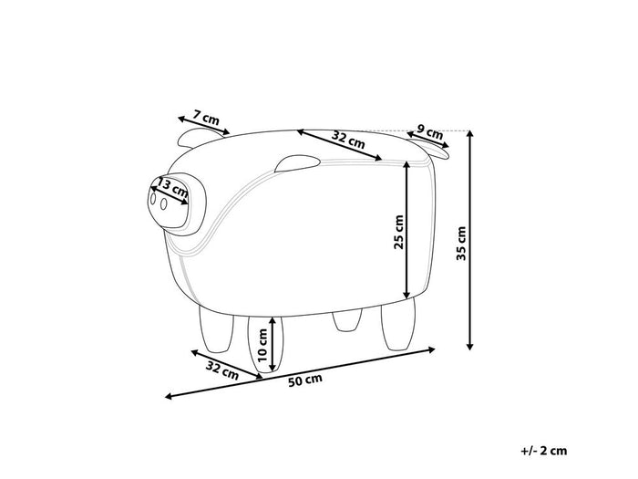 Beliani - PIGGY - Hocker - Roze - Polyester