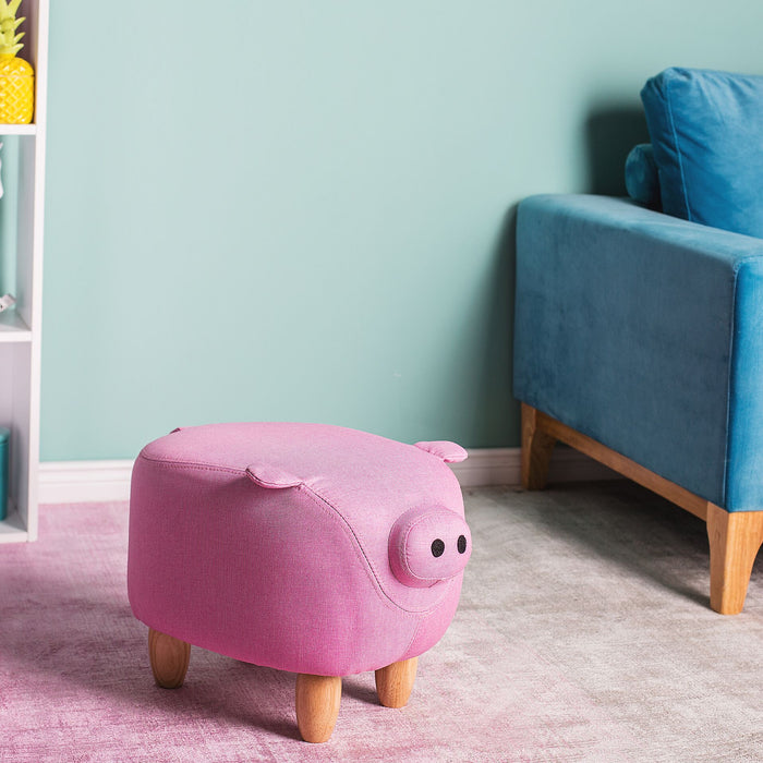 Beliani - PIGGY - Hocker - Roze - Polyester