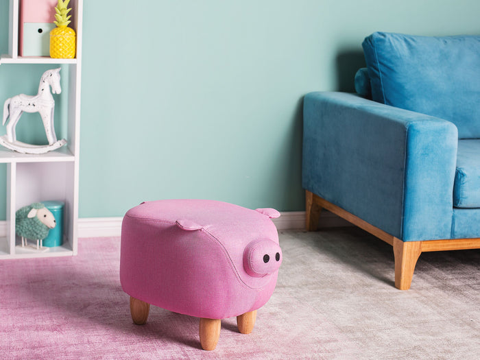 Beliani - PIGGY - Hocker - Roze - Polyester