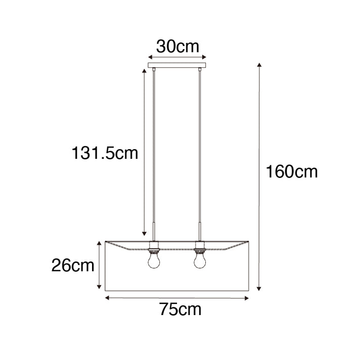 QAZQA Hanglamp tanbor - Zwart - Modern - L 75cm