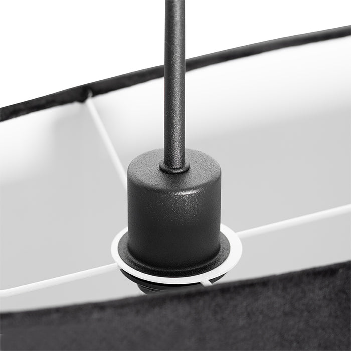 QAZQA Hanglamp tanbor - Zwart - Modern - L 75cm