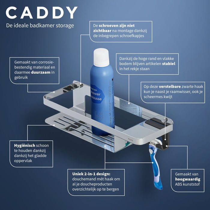 Tiger Caddy Douchemand met Haak - Chroom