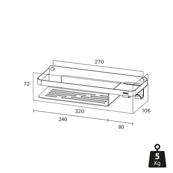 Tiger Caddy Douchemand met Haak - Zwart