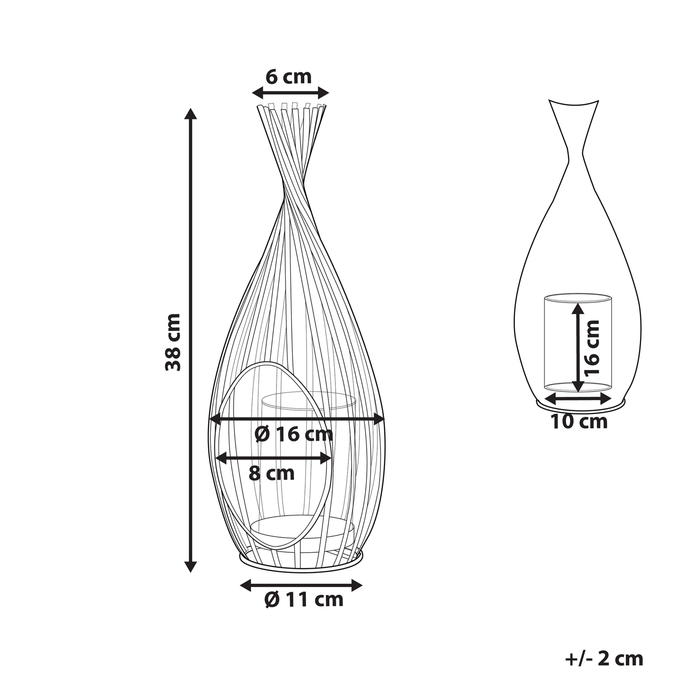 Beliani - LOMBOK - Lantaarn - Zwart - Metaal