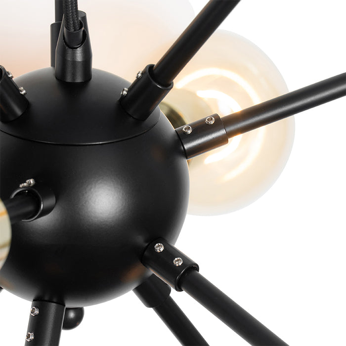 QAZQA Design hanglamp zwart met goud 12-lichts - Juul