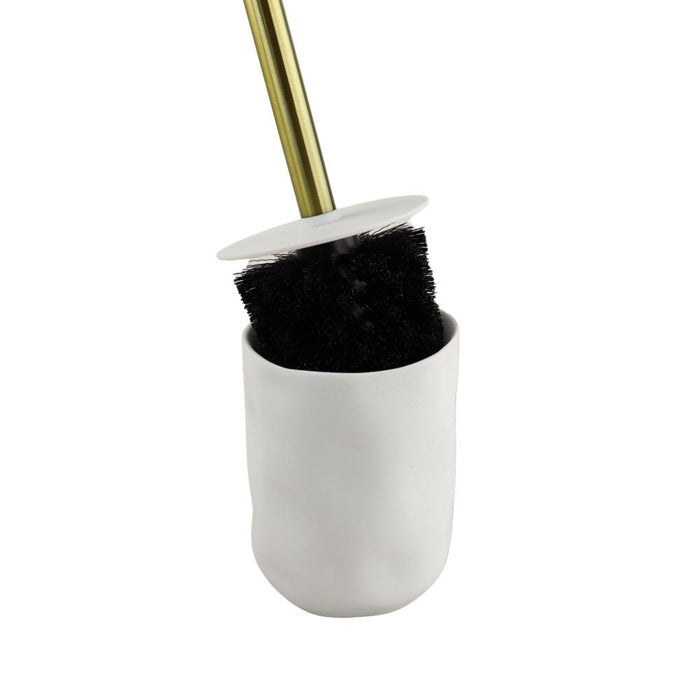 Orange85 Toiletborstel met houder Wc borstel Wit en goud 9.5x9.5x39...