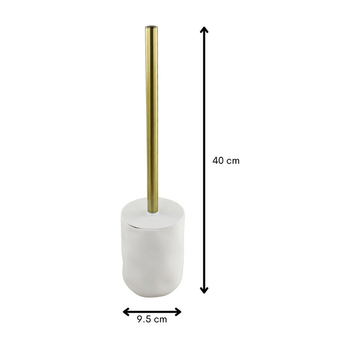 Orange85 Toiletborstel met houder Wc borstel Wit en goud 9.5x9.5x39...