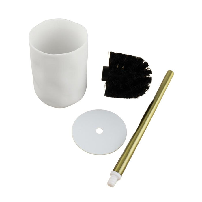 Orange85 Toiletborstel met houder Wc borstel Wit en goud 9.5x9.5x39...
