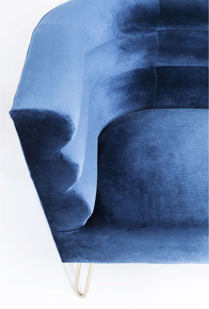 Kare Design Monaco 2-Zits Bank B160 Cm - Fluweel Blauw