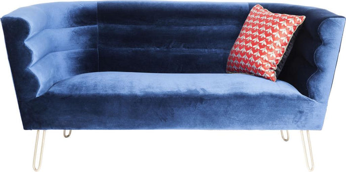 Kare Design Monaco 2-Zits Bank B160 Cm - Fluweel Blauw