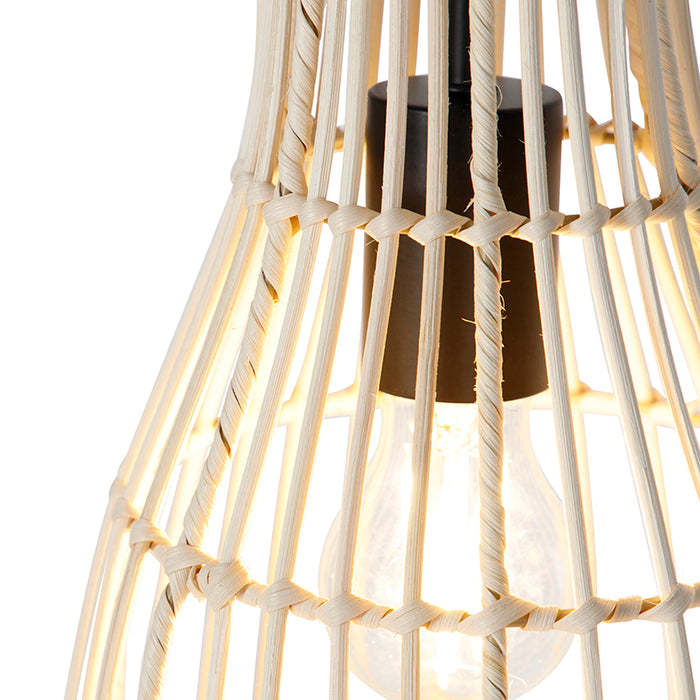 QAZQA Landelijke hanglamp rotan 20 cm - Botello
