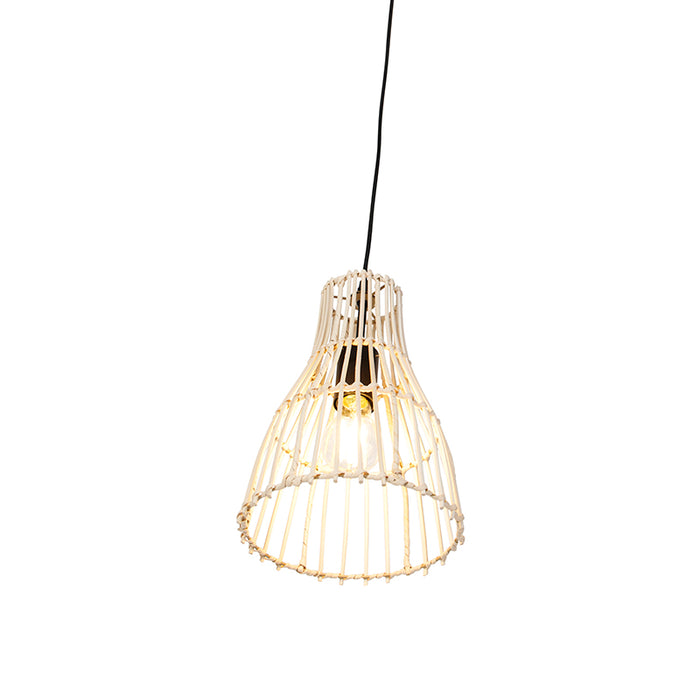 QAZQA Landelijke hanglamp rotan 20 cm - Botello