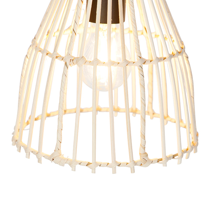 QAZQA Landelijke hanglamp rotan 20 cm - Botello